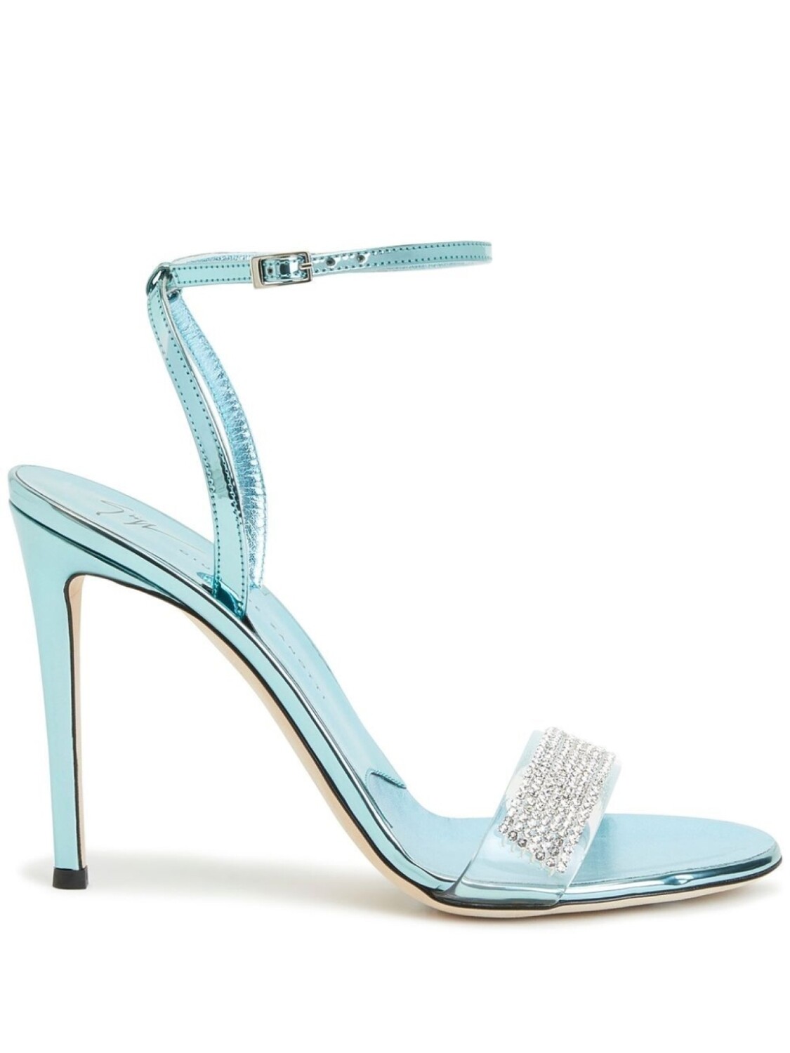 

Giuseppe Zanotti босоножки с эффектом металлик и стразами, синий