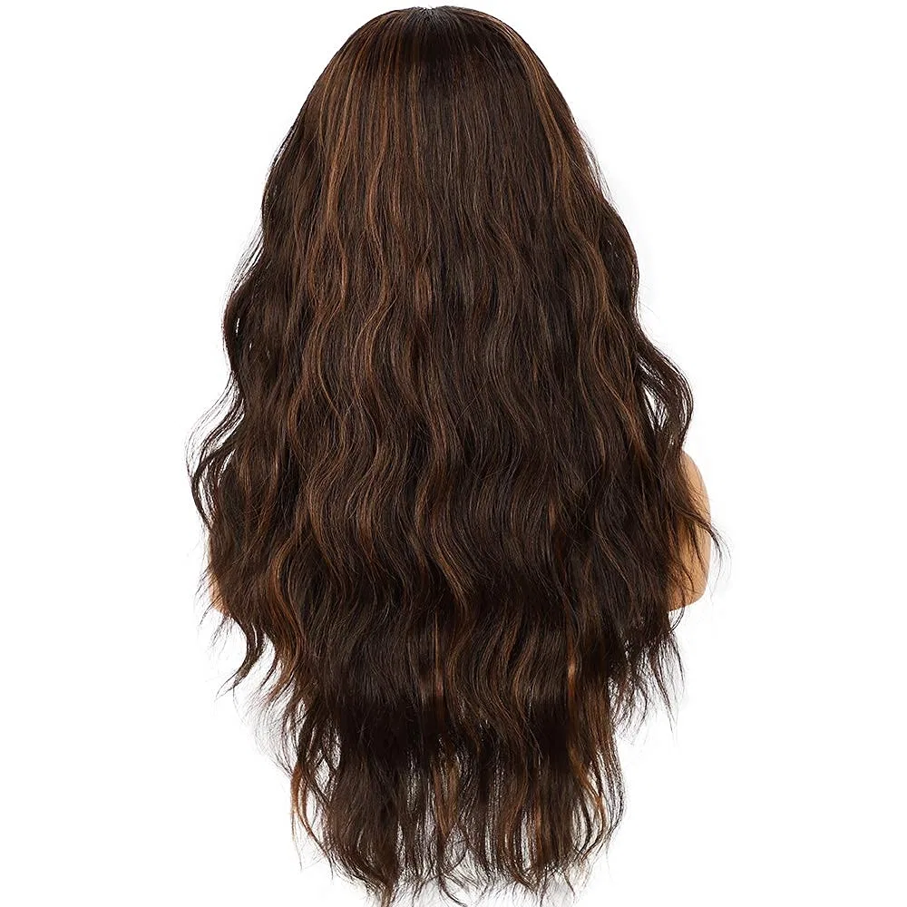 Женский парик «Body Wave» с повязкой, синтетический, длинный, волнистый Sapphirewigs, Wavy Brown — фото 2