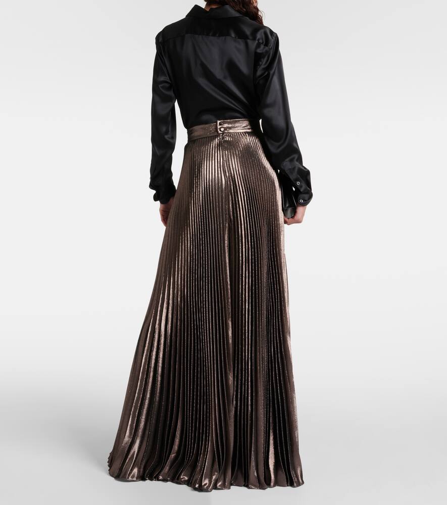 Элегантные брюки-клеш из смесового шелка ламе Max Mara, Bronzo — фото 3