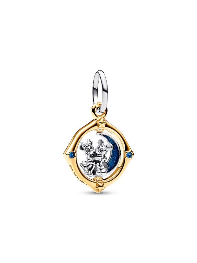 

Шарм Pandora Disney Mickey Mouse & Minnie Mouse Two-tone Spinning Moon Dangle Charm, стерлинговое серебро/золото
