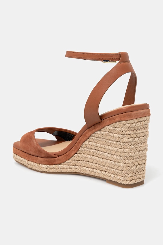 Кожаные сандалии LEATHER & SUEDE HIGH WEDGE ESPAD Tommy Hilfiger, коричневый — фото 3