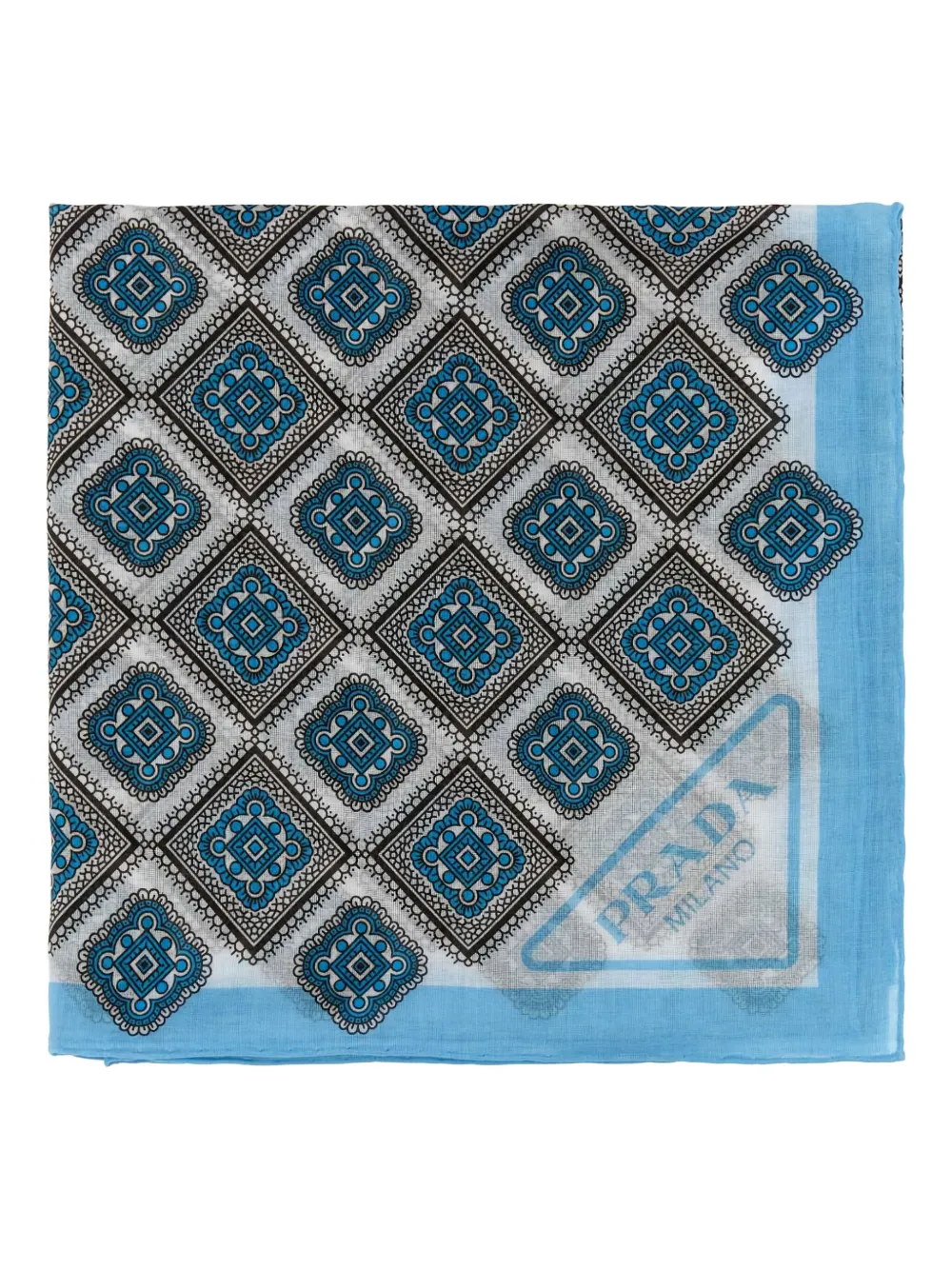 

Фуляр с геометричным узором Prada, синий