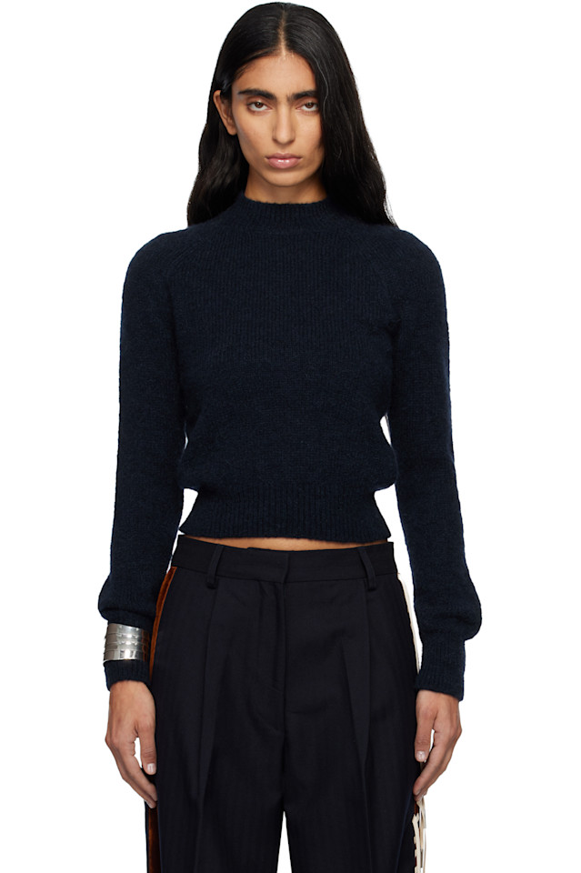 

Приталенный свитер Dries Van Noten, темно-синий