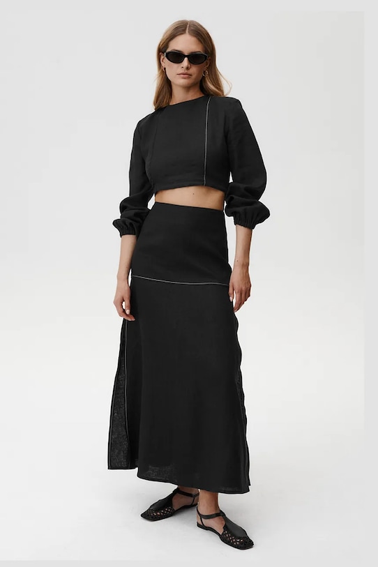 

Льняная блузка Selene Shirt Undress Code, черный