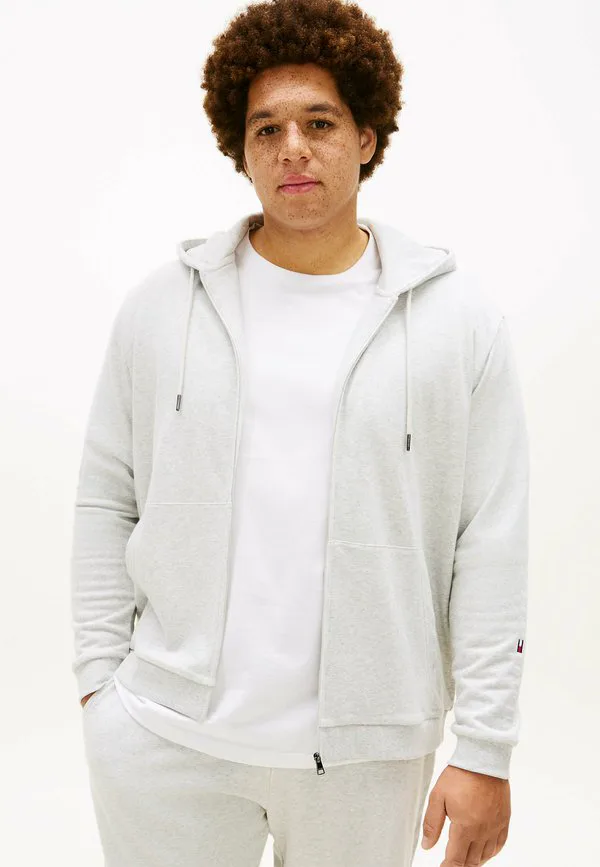 

Плюс оригинальная махровая толстовка на молнии для отдыха. Tommy Hilfiger, Ice Grey Heather, Серый, Плюс оригинальная махровая толстовка на молнии для отдыха. Tommy Hilfiger, Ice Grey Heather