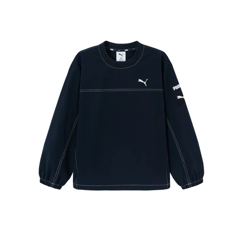 Детский свитшот с круглым вырезом тонкий PUMA, синий tone 00388