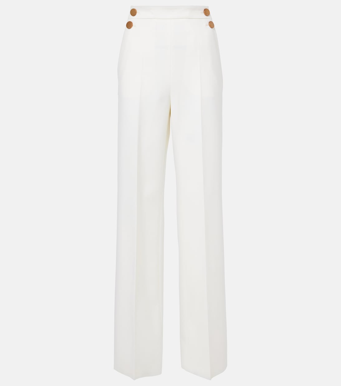 

Широкие брюки из шерстяной смесовой ткани Polonia Max Mara, белый