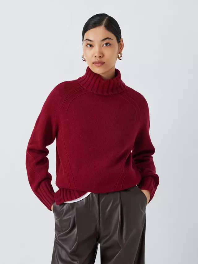 

Джемпер John Lewis Donegal Wool Blend Roll Neck, цвет port/royale