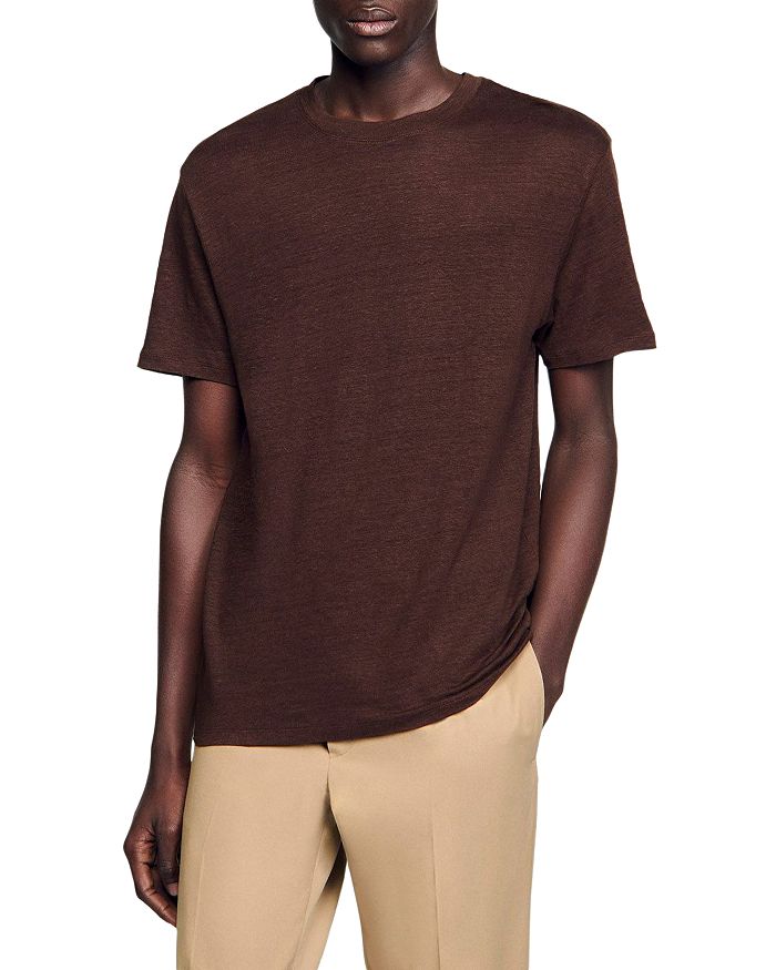 

Футболка Clash из льна Sandro, коричневый