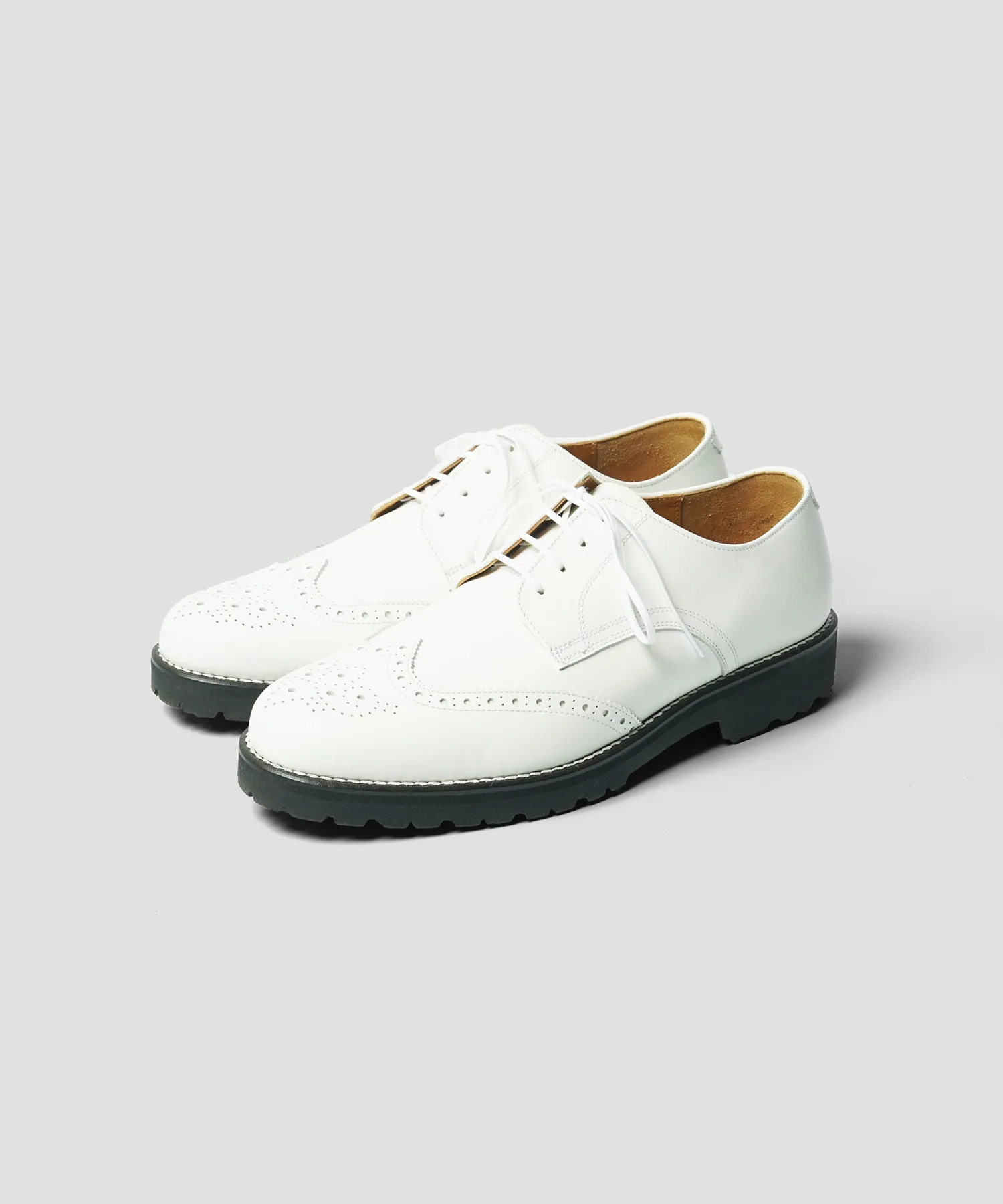 Мужские туфли-оксфорды с крыльями из мягкой кожи Wing Tip TMTK-S-0029 Tomo & Co белые — фото 2