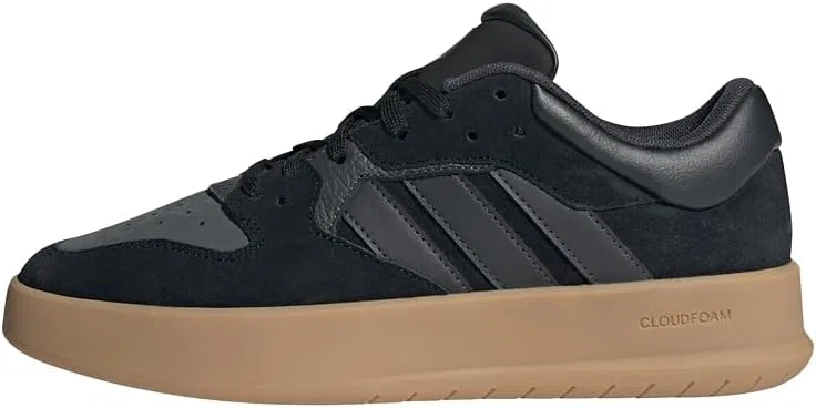 Кроссовки Adidas Court 24 с черным кожаным верхом