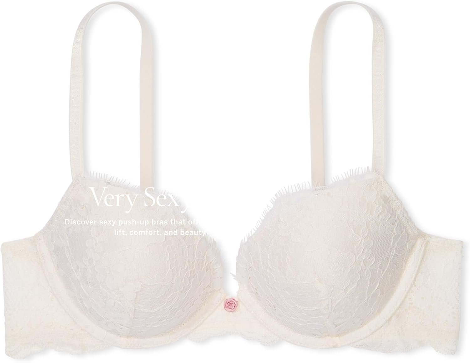 Victoria's Secret Женский бюстгальтер Dream Angels Push Up, бюстгальтеры для женщин (32A-38DDD), Coconut White Lace (New Look) — фото 3