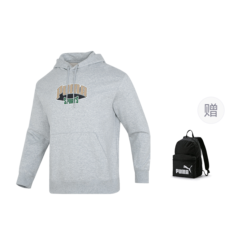 

Толстовка мужская с капюшоном Moderate Regular PUMA, серый (with puma bag 1 pc)