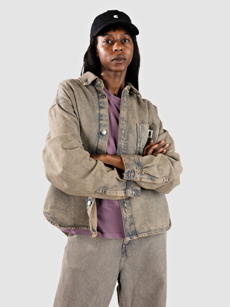

Куртка Carhartt WIP Georgia Shirt Jacke, blue/leather garment dyed