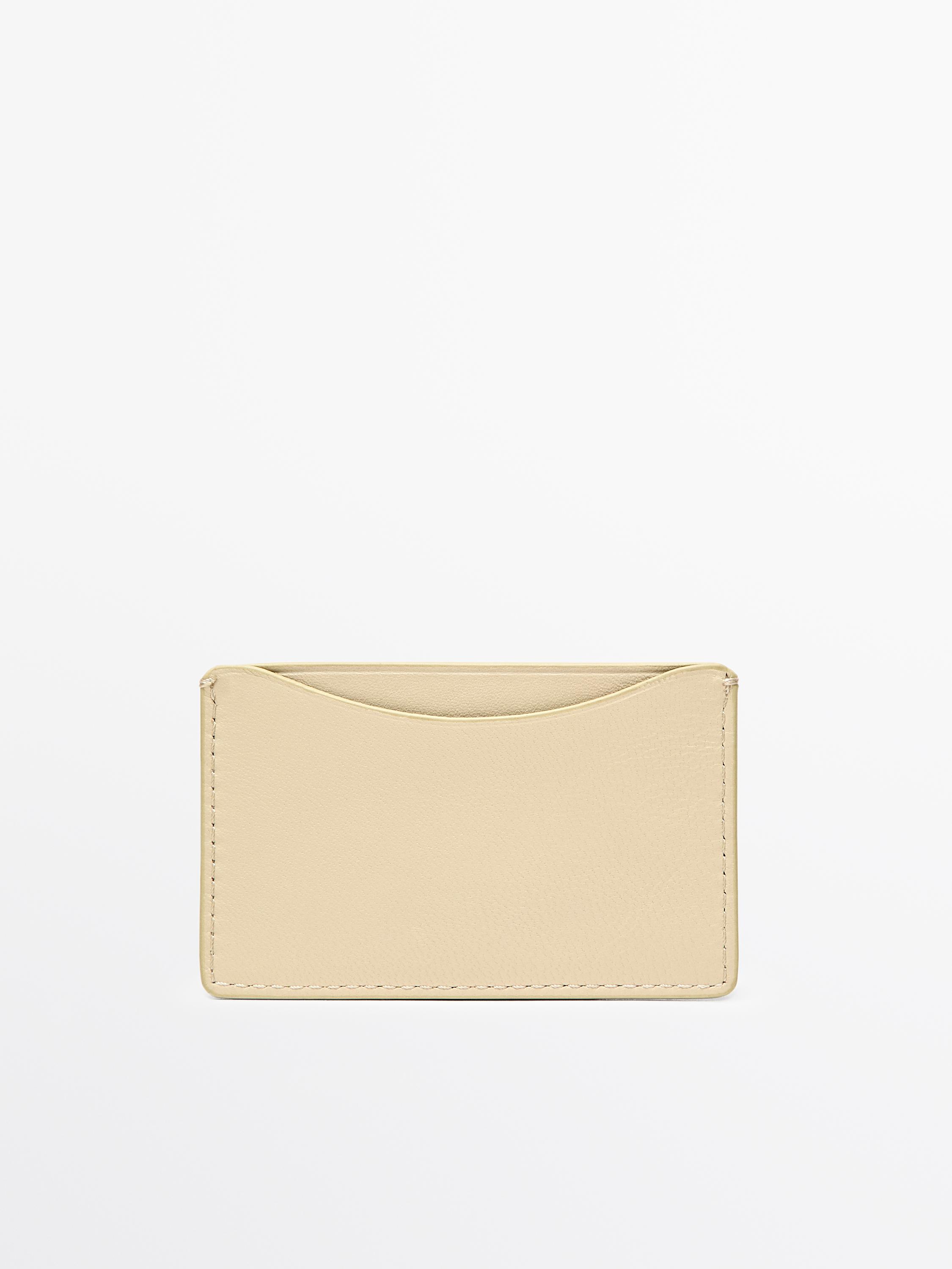 

Кошелек из кожи наппа Massimo Dutti, vanilla