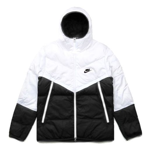 

Пуховик Nike Sportswear Down-Fill Windrunner hooded Stay Warm Splicing Casual Down Jacket White, белый