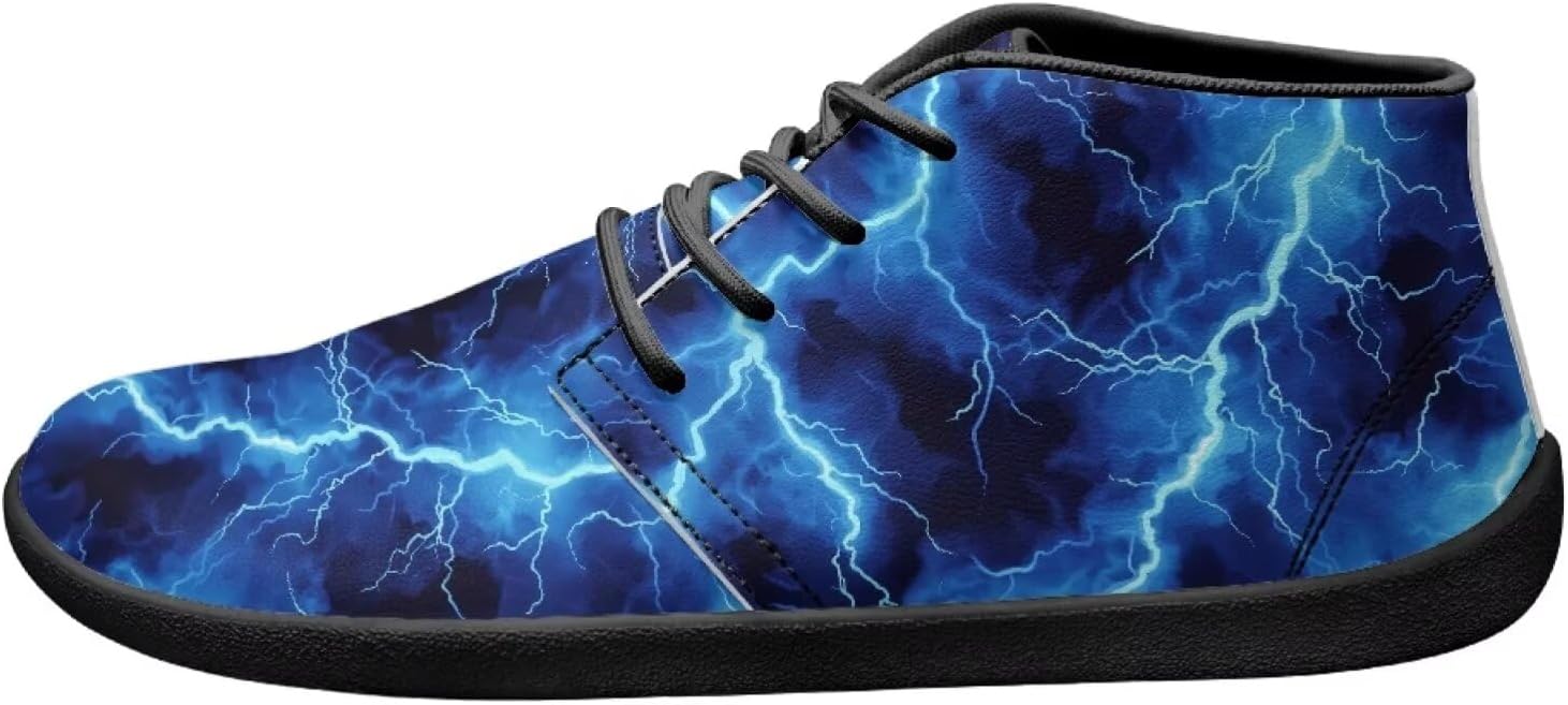 

Ботинки Forchrinse Shark с принтом, челси до щиколотки, средние повседневные кроссовки для мужчин, кожаные шнурованные чукка, модная обувь для прогулок, водонепроницаемые, голубой