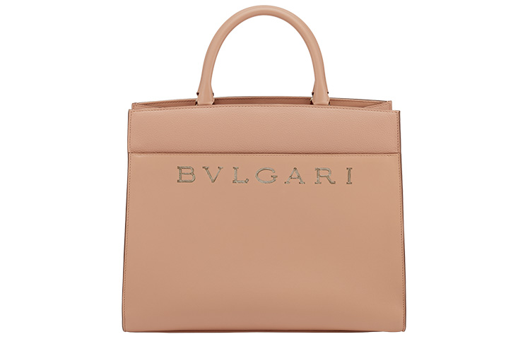 

Сумка-тоут из телячьей кожи на одно плечо среднего размера женская карамельный топаз бежевый BVLGARI