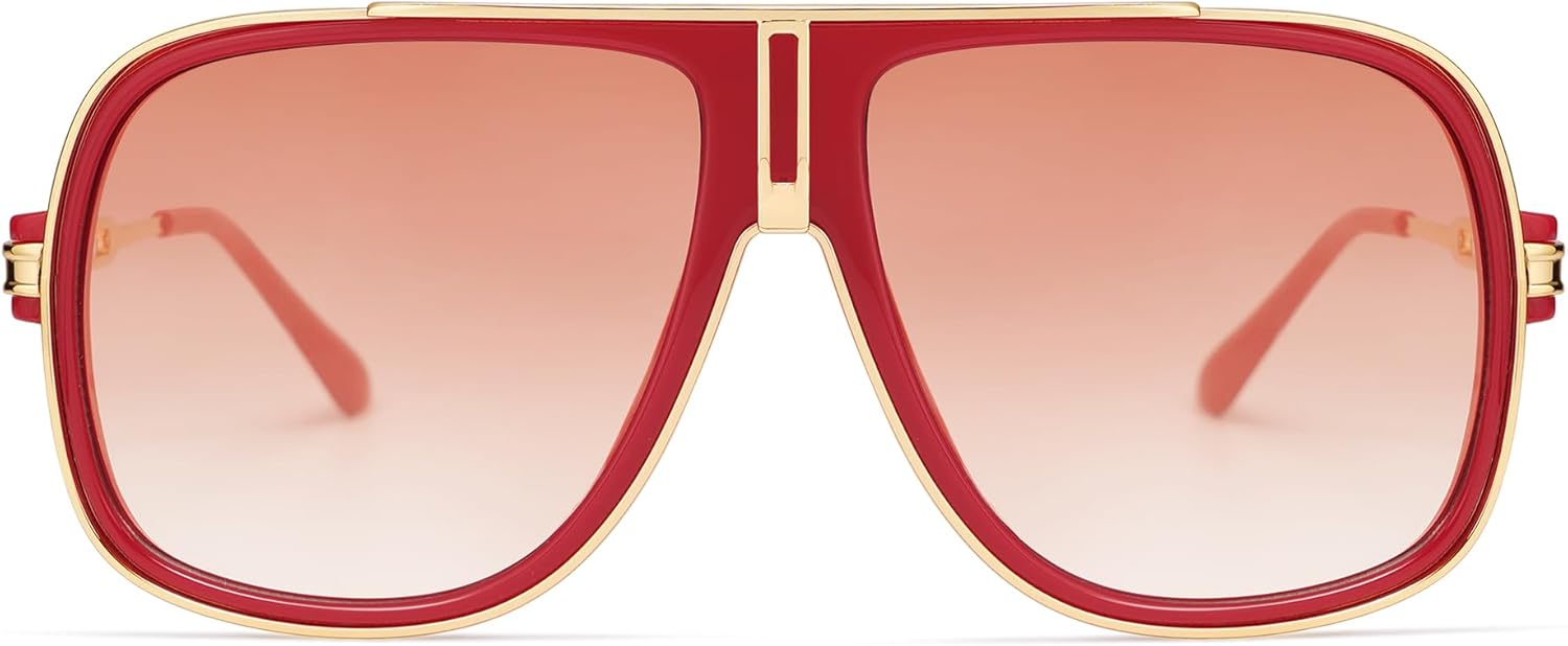 

Ретро-солнцезащитные очки-авиаторы для женщин и мужчин, большие, квадратные, в стиле 70-х и 90-х годов, женские и мужские солнцезащитные очки AP3683 Appassal, C4 Red Golden/Gradient Red