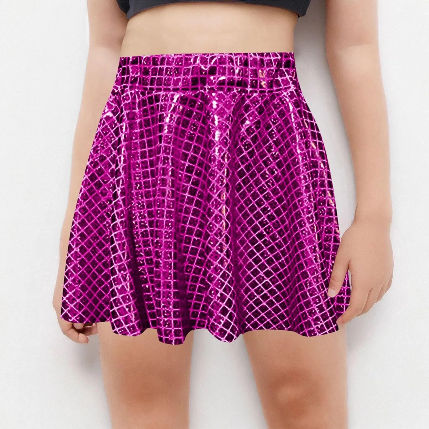 Юбка для девочек блестящая Zzalalana Hot Pink — фото 3