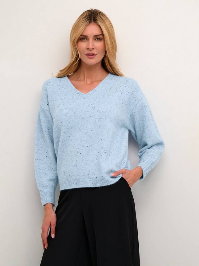 

Джемпер liv с v-образным вырезом KAFFE, цвет Blue/Black