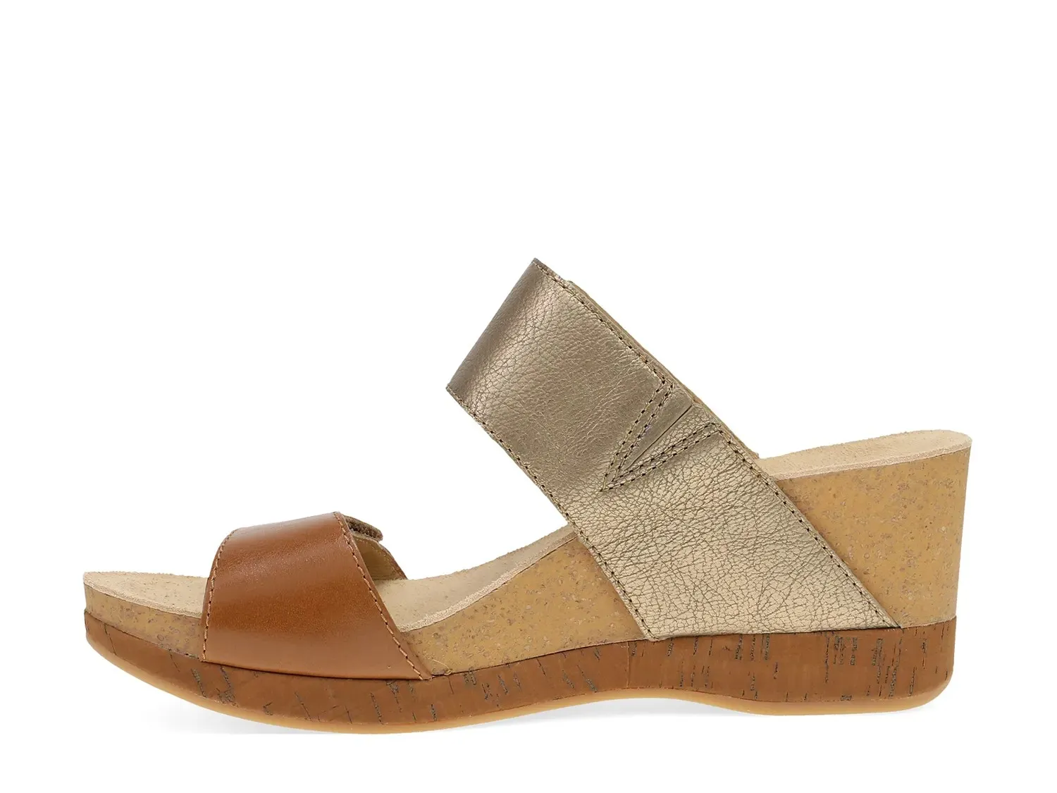 Сандалии на танкетке Dansko Shannon, желто-коричневый/золотистый металлик — фото 3