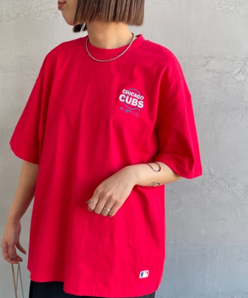 

Футболка с вышитым логотипом MLB One-Point, бренд FANATICS, красный