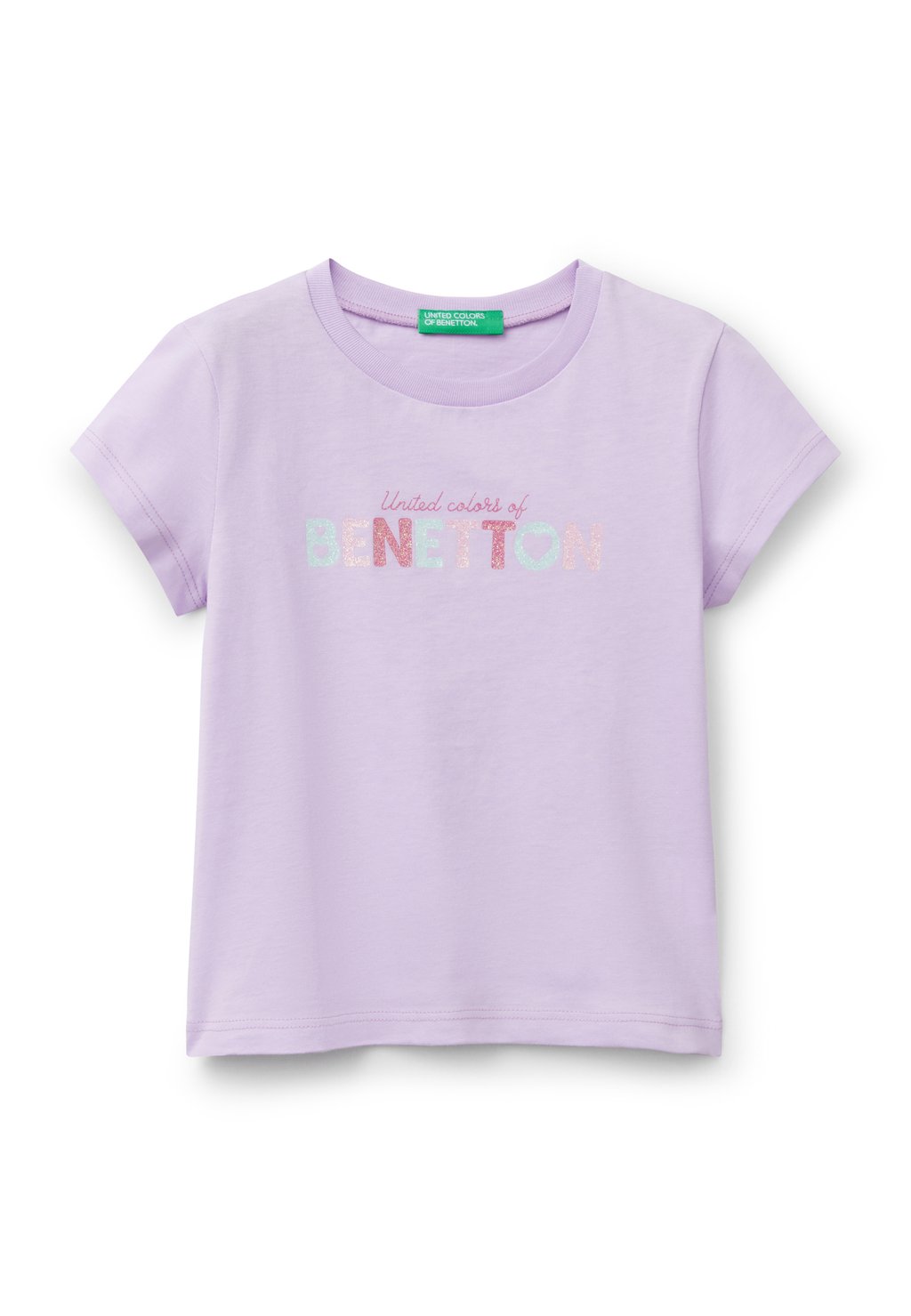 

Футболка с принтом WITH GLITTER United Colors of Benetton, сиреневый