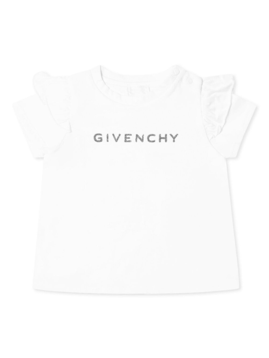 

Футболка с оборками на рукавах от Givenchy Kids, белый