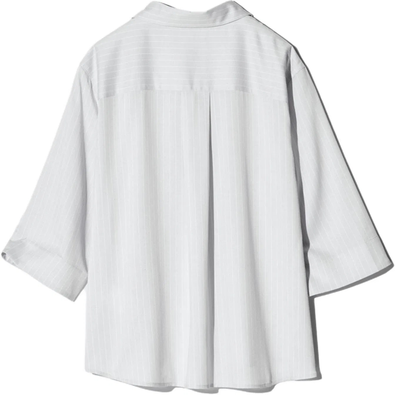 Рубашка женская с полуоткрытым воротником Light Gray UNIQLO — фото 3