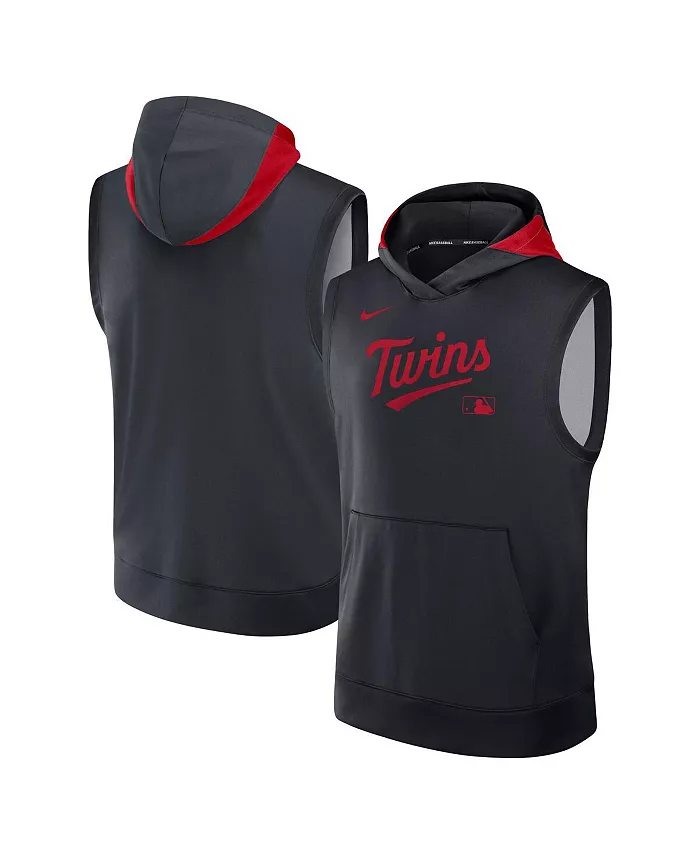 

Мужской синий безрукавный худи Authentic Collection Performance Minnesota Twins Nike