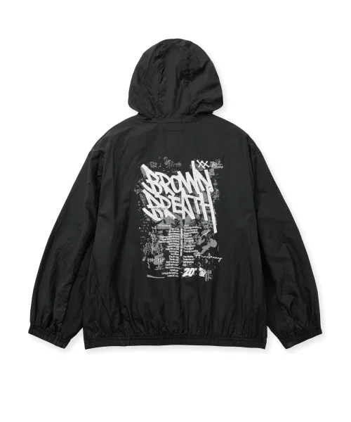 Ветровка детская BROWNBREATH KIDS с логотипом, нейлон, чёрный — фото 2