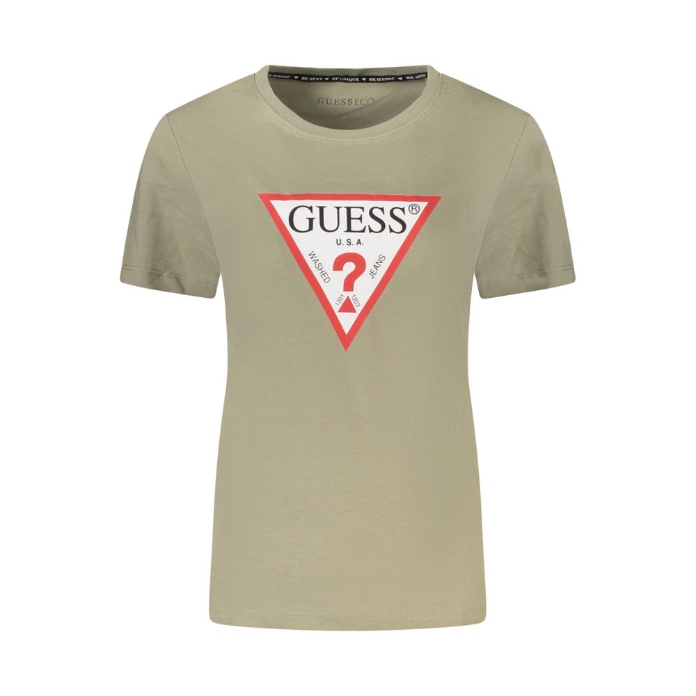 

Зеленая хлопковая футболка Guess Shoes, зеленый