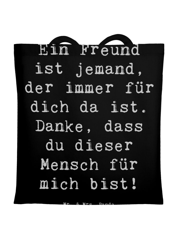 

Сумка Mr. & Mrs. Panda Tragetasche Freund fürs Leben mit Spruch, черный