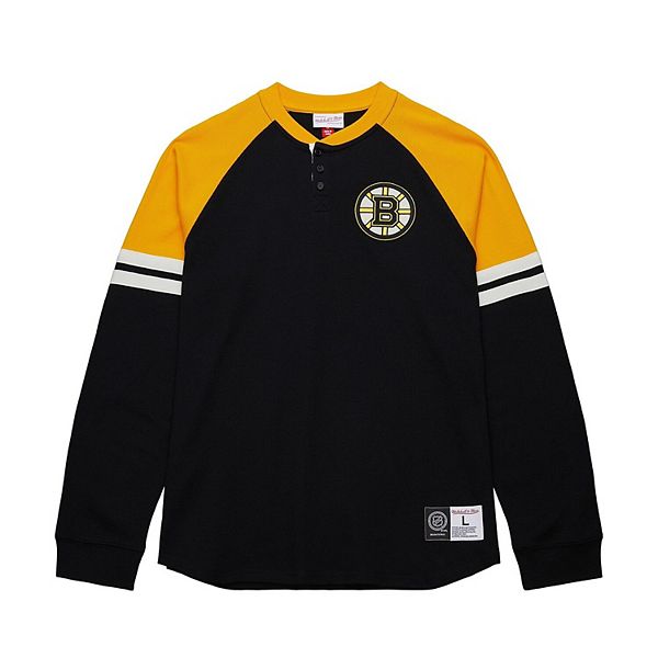 

Мужская черная футболка с длинным рукавом Boston Bruins Mitchell & Ness