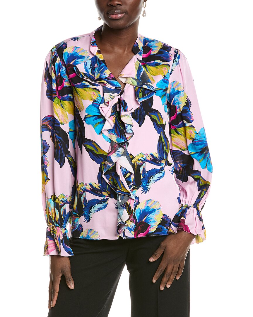 

Рубашка Elie Tahari The Minnie Silk-Blend Blouse Elie Tahari, розовый