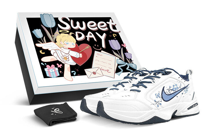 

Кроссовки Nike Air Monarch 4 Chunky Sneakers Unisex Low-Top White Blue, Белый, Кроссовки Nike Air Monarch 4 Chunky Sneakers Unisex Low-Top White Blue