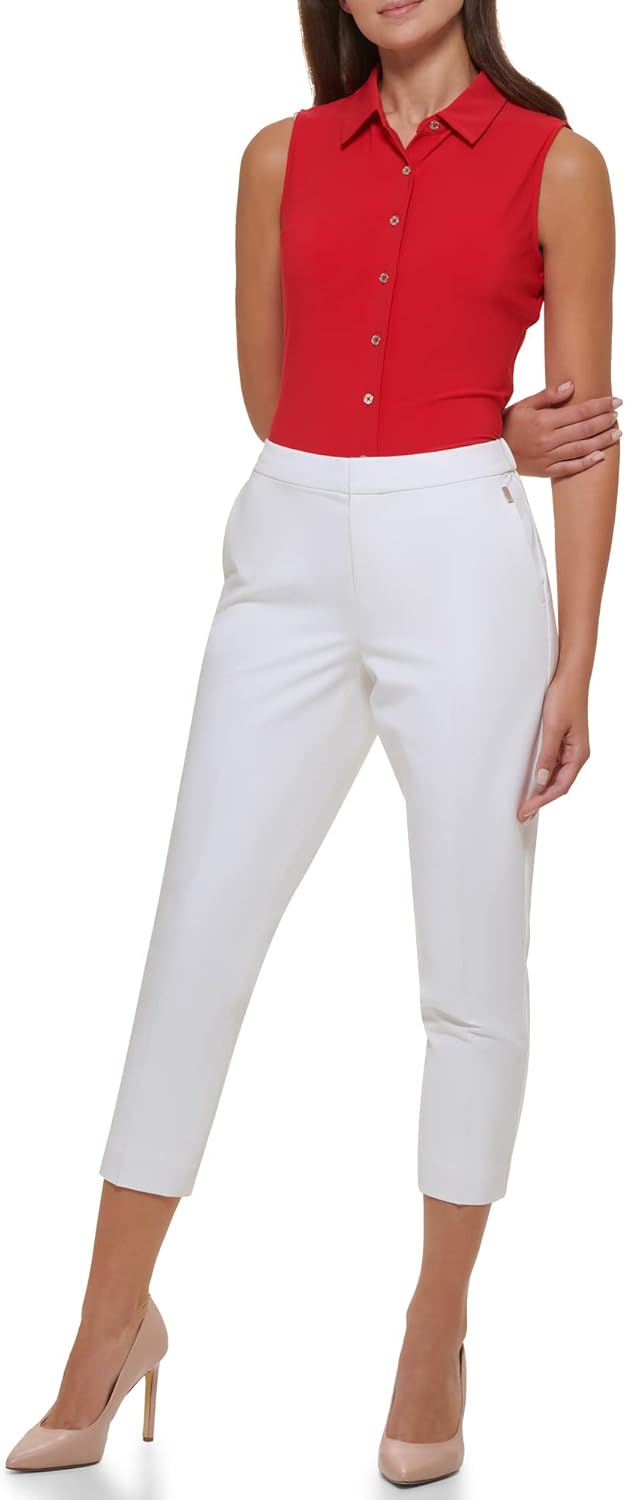 Укороченные женские брюки Tommy Hilfiger Sloane Ankle, Ivory — фото 2