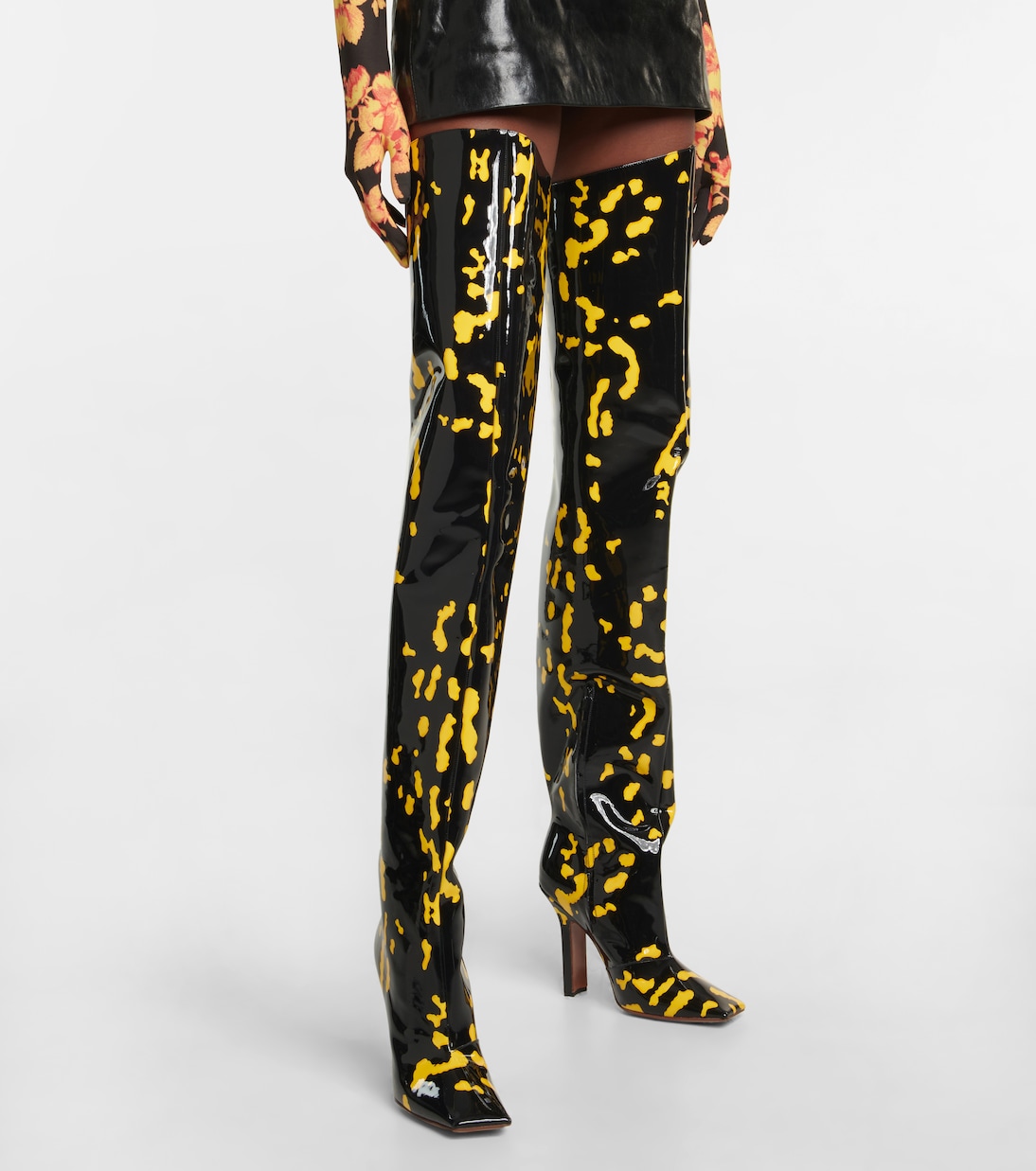 Лакированные сапоги выше колена Vetements, Salamander — фото 4