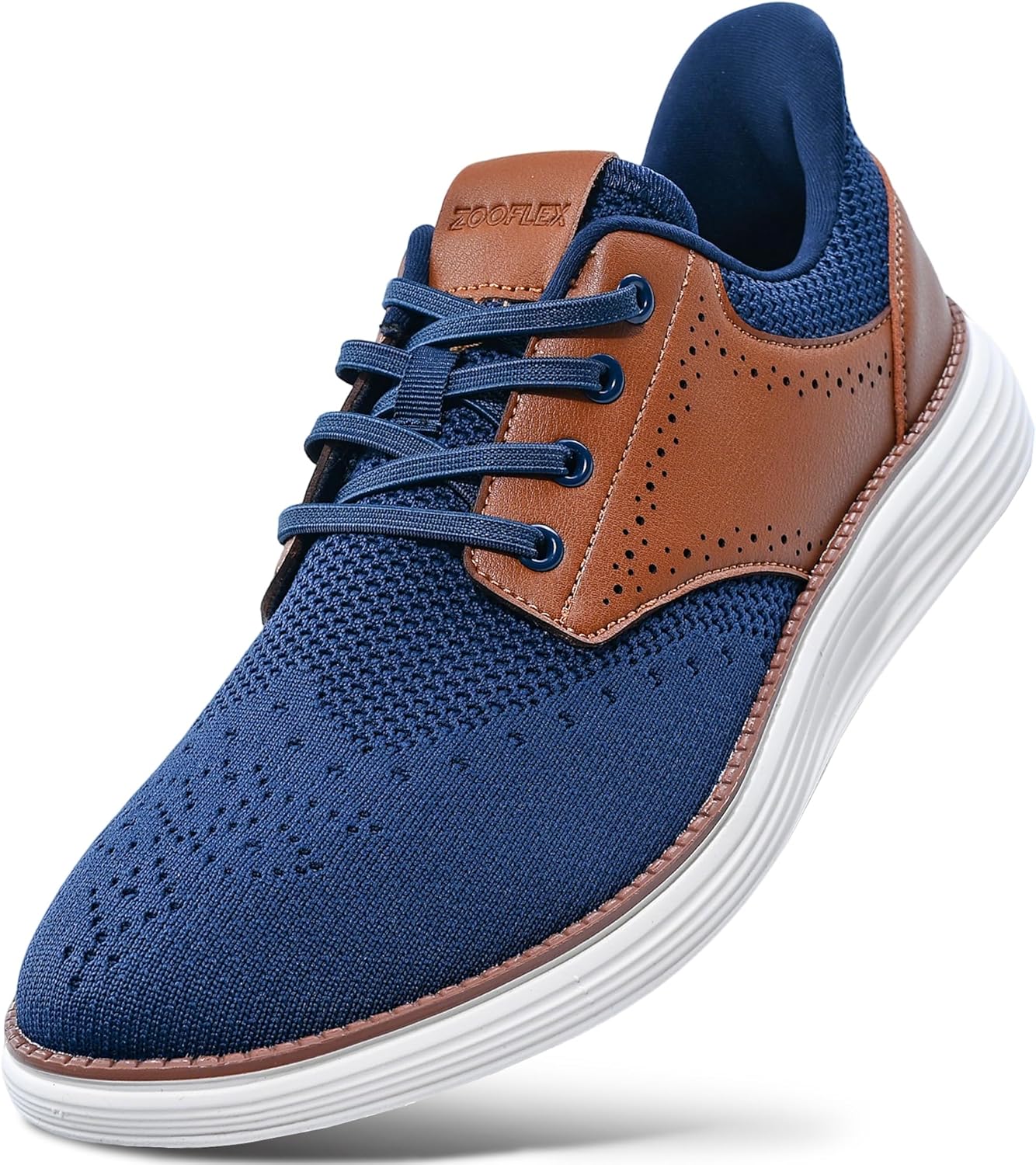 

Мужские кроссовки под костюм, слипоны для делового повседневного стиля, прогулочная обувь для путешествий, удобные оксфорды Breez Zooflex, темно-синий