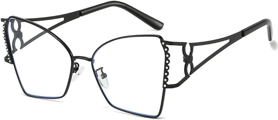 

Модные солнцезащитные очки-бабочки для женщин, металлические панк-очки, мужские солнцезащитные очки с зеркальными линзами и полым декором, защита от ультрафиолета UV400, SUN1971 Generic, Black Clear