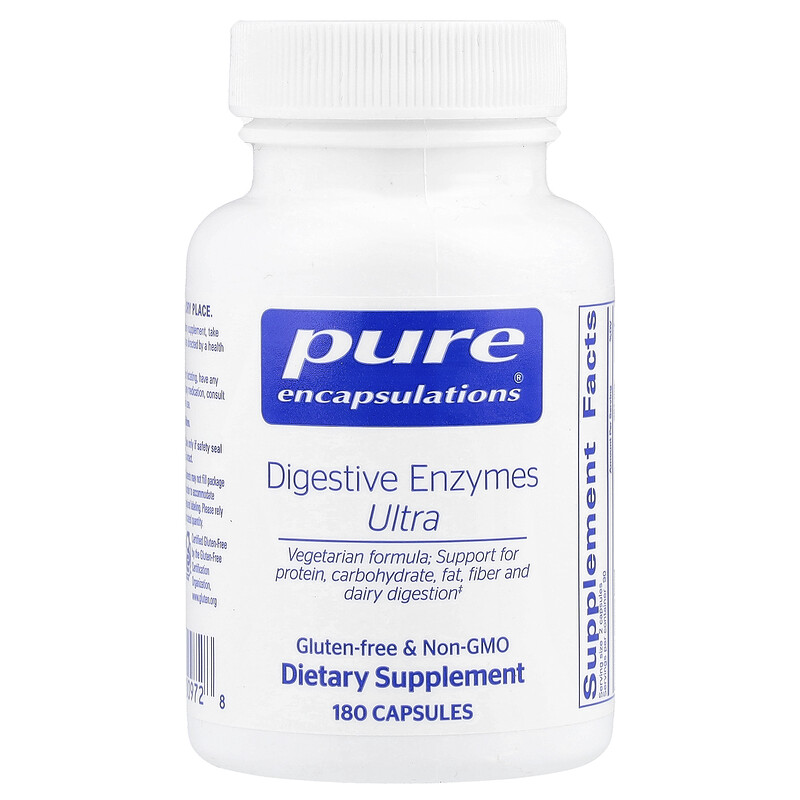 

Pure Encapsulations, Пищеварительные ферменты ультра, 180 капсул