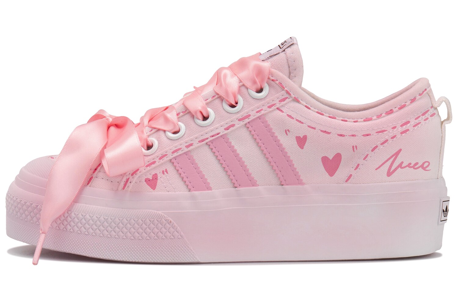 

Кроссовки adidas originals NIZZA Series Skateboarding Shoes Women's Low-top White/Pink, розовый