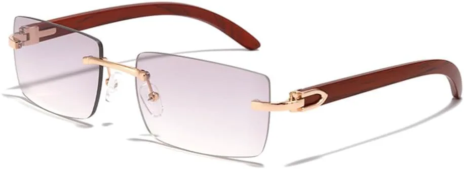 

Солнцезащитные очки MUTYNE Cutting Square для мужчин, винтажные, без оправы, деревянные, серо-коричневые, в стиле хип-хоп, для вождения, женские, UV400, C03