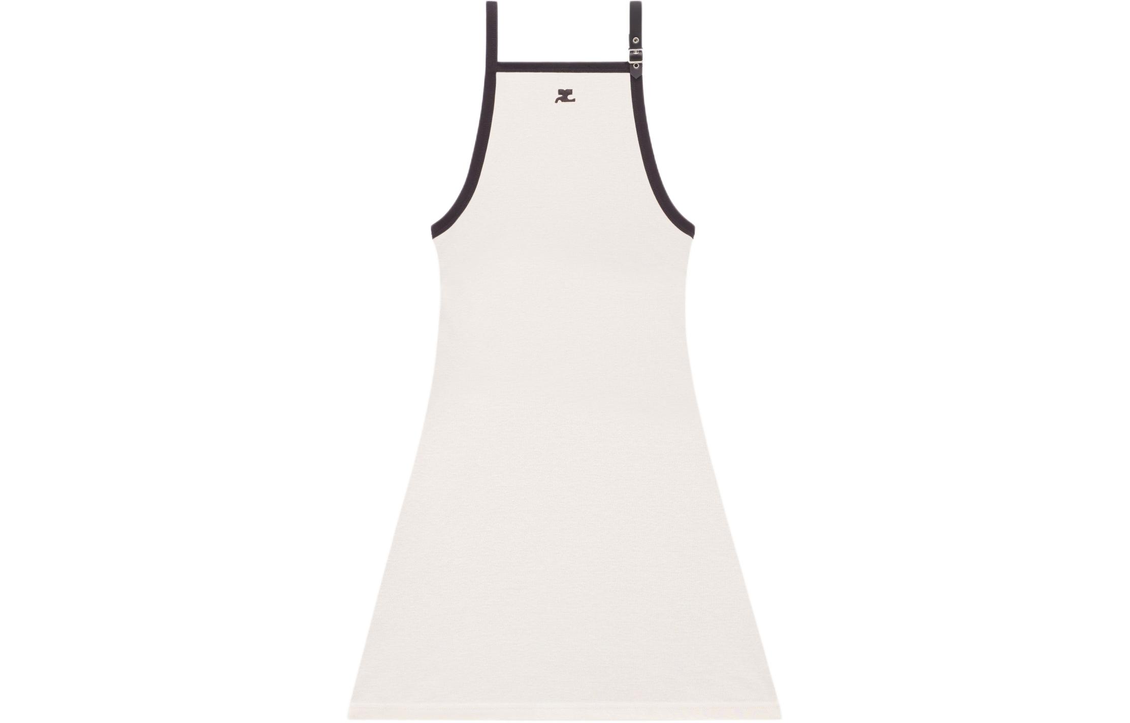 

Курреж Платье с контрастной пряжкой COURREGES, белое