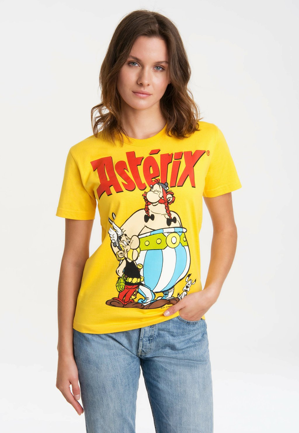

Футболка с принтом ASTERIX DER GALLIER ASTERIX OBELIX LOGOSHIRT, желтый