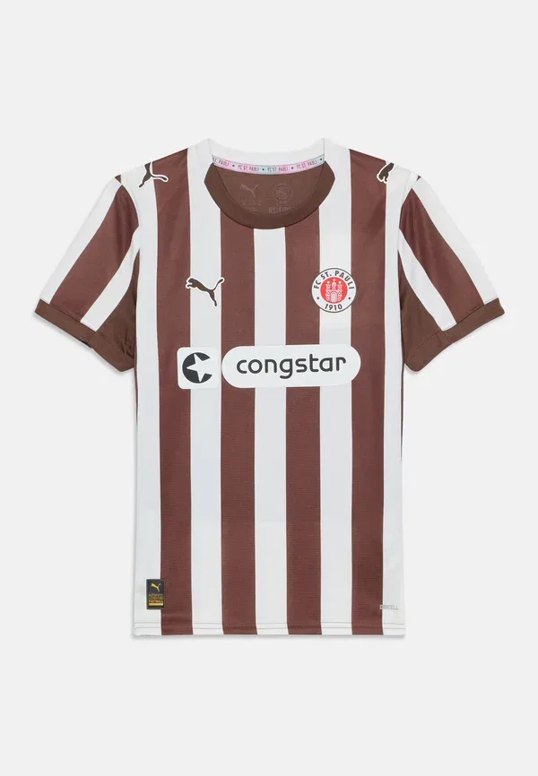 Футболка домашняя Fc St Pauli Club Wear Puma, эспрессо-коричневый/белый — фото 3