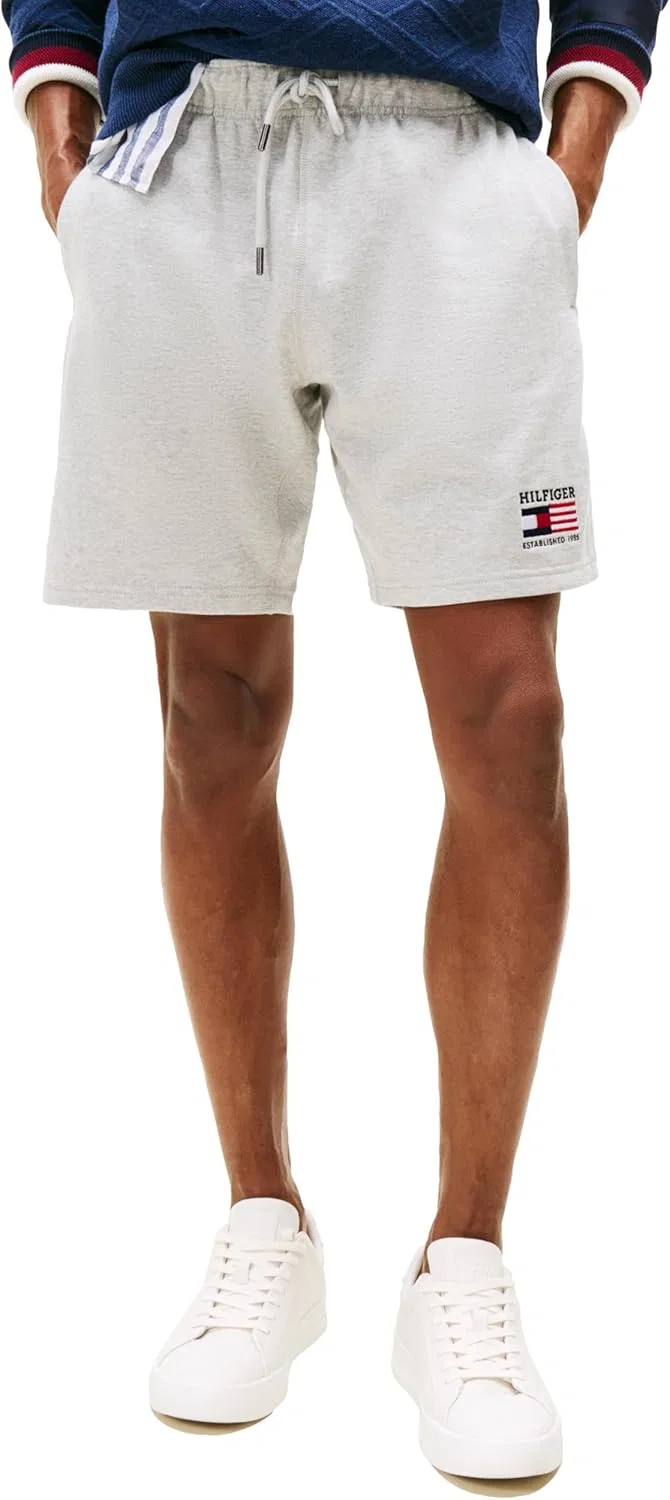 Шорты спортивные Tommy Hilfiger, 100% хлопок, Light Grey Heather