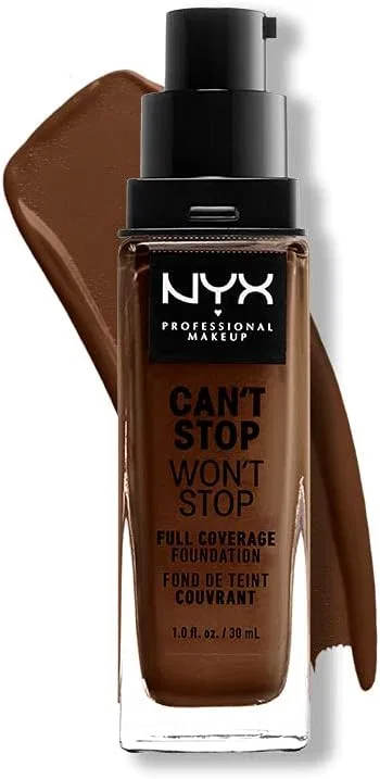 Тональное средство Nyx Professional Makeup Cantostop One-Stop Full Coverage Foundation 22.7 Deep Walnut 30 мл