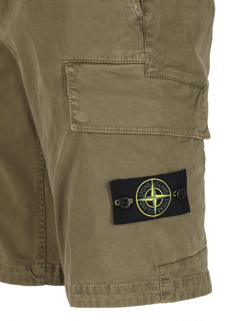 Карго-шорты на пуговицах Stone Island, зеленый — фото 4